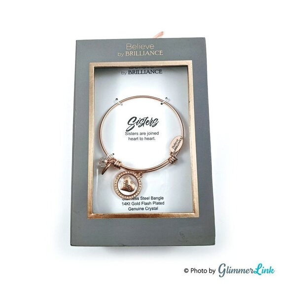 Sisters Believe by Brilliance Charms Bracelet - Picture 3 of 6
